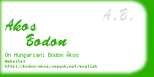 akos bodon business card