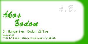 akos bodon business card